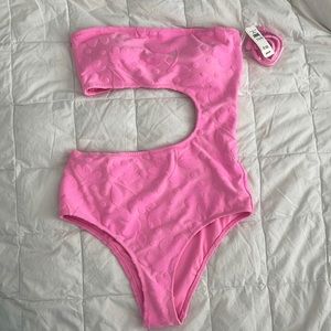 Aerie Strapless Cut Out One Piece Swimsuit